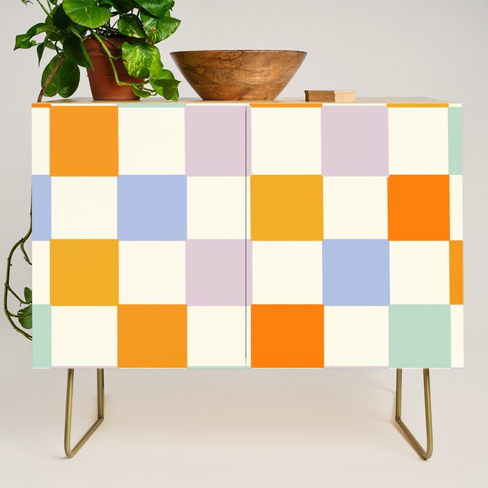 Rainbow Check Pattern Credenza Gallery Image 1