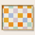 Rainbow Check Pattern Serving Tray Gallery Image 1