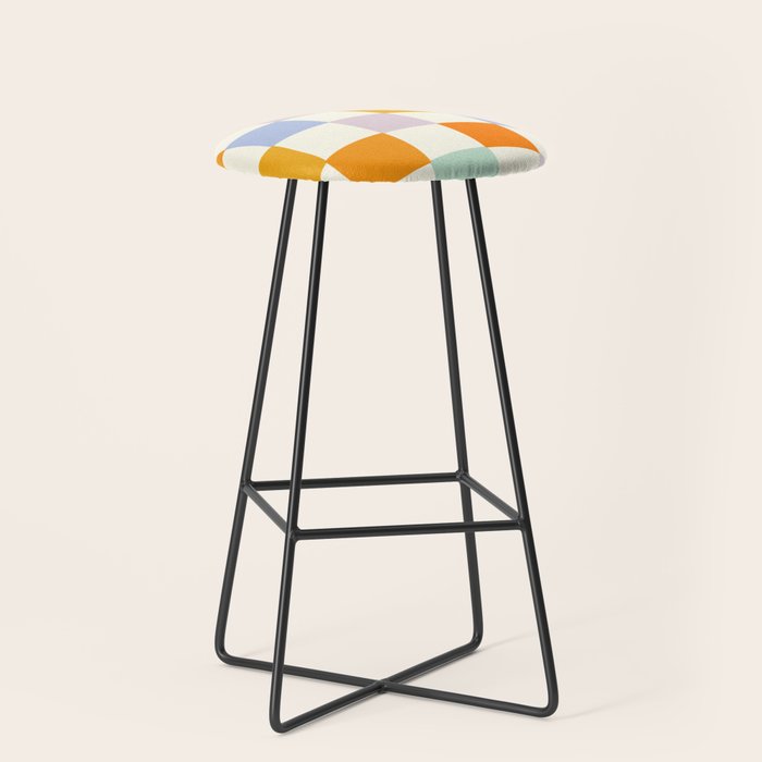 Rainbow Check Pattern Stool Gallery Image 1