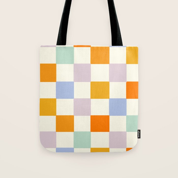 Rainbow Check Pattern Tote Bag Gallery Image 1