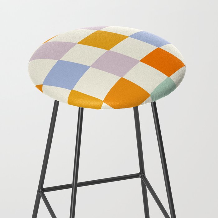 Rainbow Check Pattern Stool Gallery Image 2