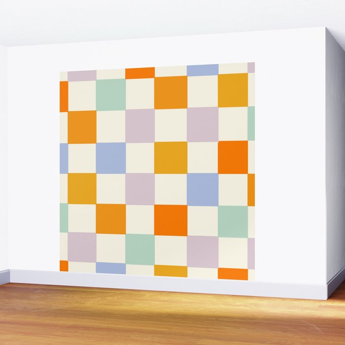 Rainbow Check Pattern Wall Mural Gallery Image 2
