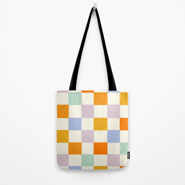 Rainbow Check Pattern Tote Bag Gallery Image 2