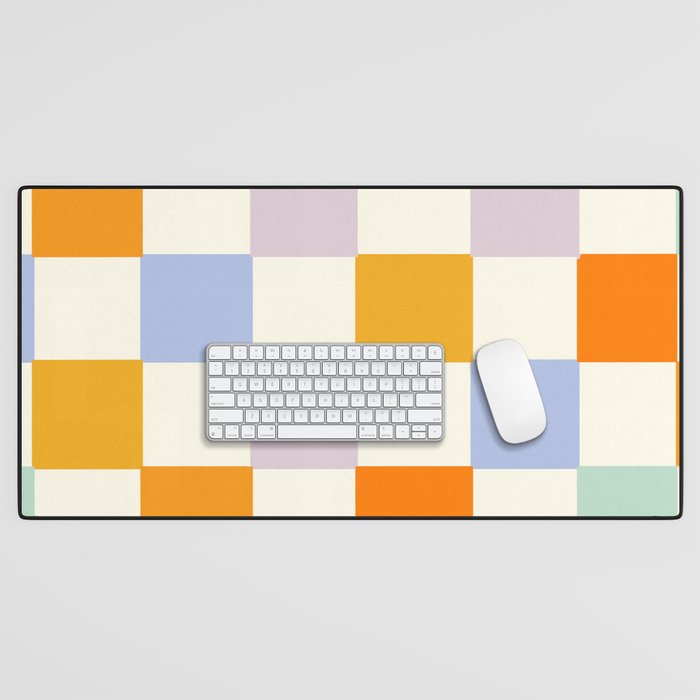 Rainbow Check Pattern Desk Mat Gallery Image 1