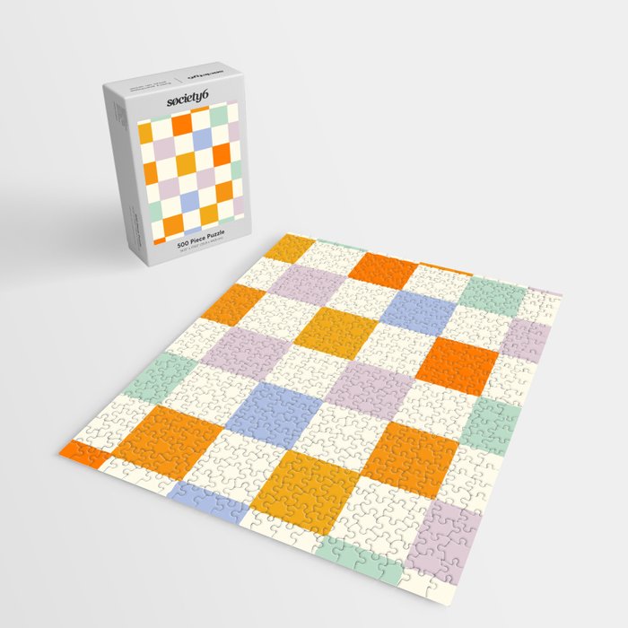Rainbow Check Pattern Jigsaw Puzzle Gallery Image 2