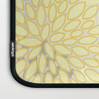 Floral Prints, Soft, Yellow and Gray, Modern Print Art Laptop Sleeve Gallery Image 3