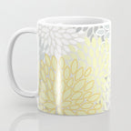 Floral Prints, Soft, Yellow and Gray, Modern Print Art Coffee Mug Gallery Image 3