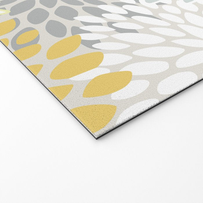 Floral Prints, Soft, Yellow and Gray, Modern Print Art Welcome Mat Gallery Image 2