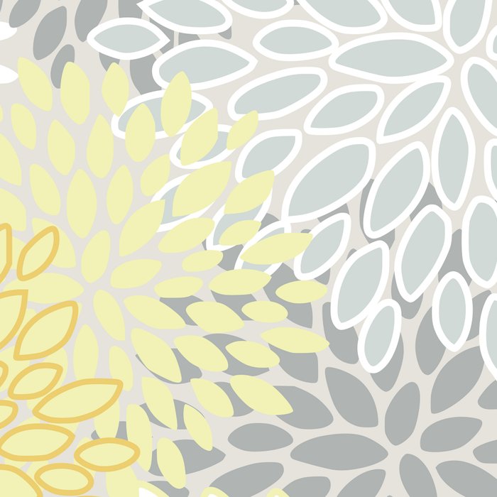 Floral Prints, Soft, Yellow and Gray, Modern Print Art Coffee Mug Gallery Image 2