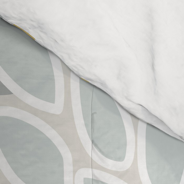 Floral Prints, Soft, Yellow and Gray, Modern Print Art Comforter Gallery Image 4