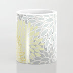 Floral Prints, Soft, Yellow and Gray, Modern Print Art Coffee Mug Gallery Image 4