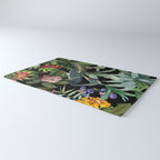 Vintage & Shabby Chic - Midnight Tropical Garden Blue Heron Rug Gallery Image 3