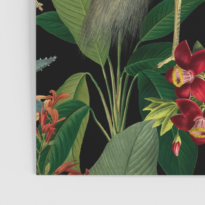 Vintage & Shabby Chic - Midnight Tropical Garden Blue Heron Poster Gallery Image 3