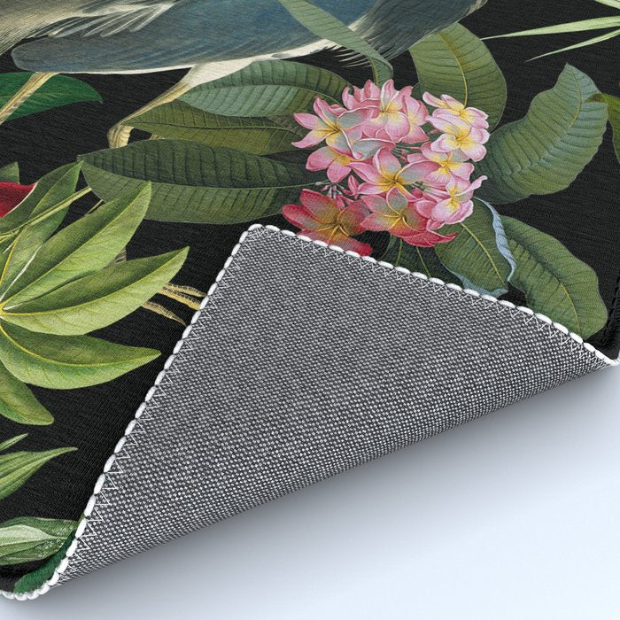 Vintage & Shabby Chic - Midnight Tropical Garden Blue Heron Rug Gallery Image 4