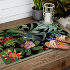 Vintage & Shabby Chic - Midnight Tropical Garden Blue Heron Outdoor Rug Gallery Image 2