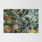 Vintage & Shabby Chic - Midnight Tropical Garden Blue Heron Rug Gallery Image 2