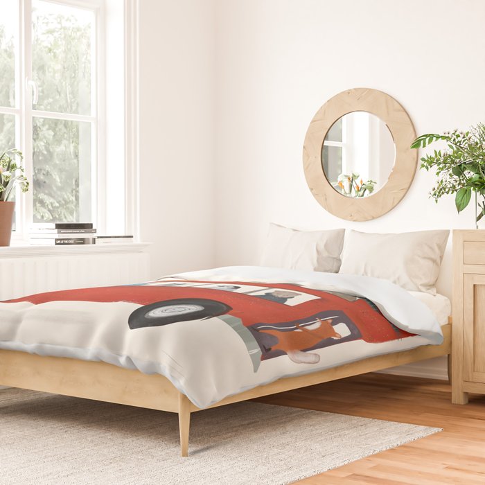 the big little red bus Duvet Cover Gallery Image 2