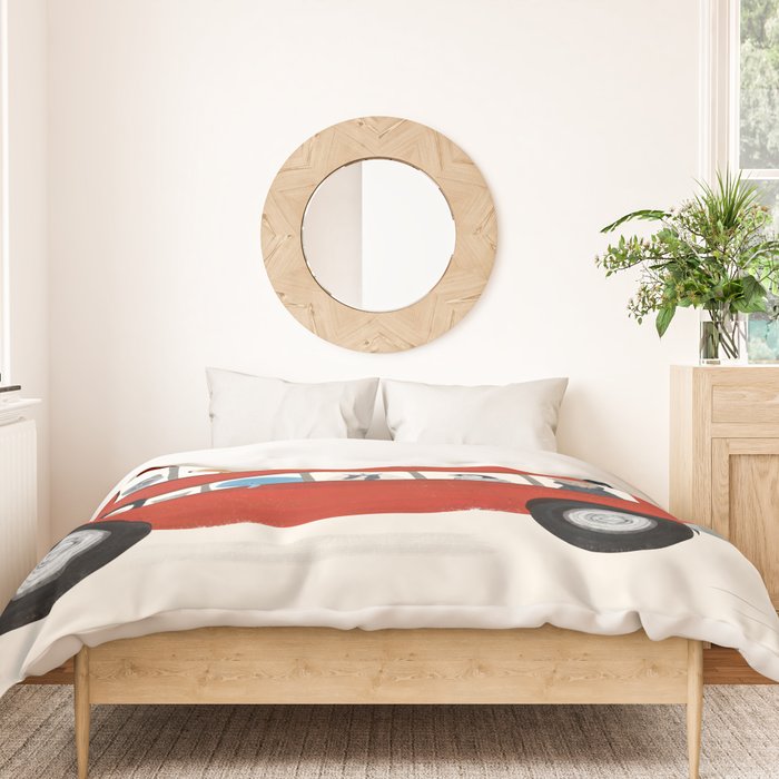 the big little red bus Duvet Cover Gallery Image 3