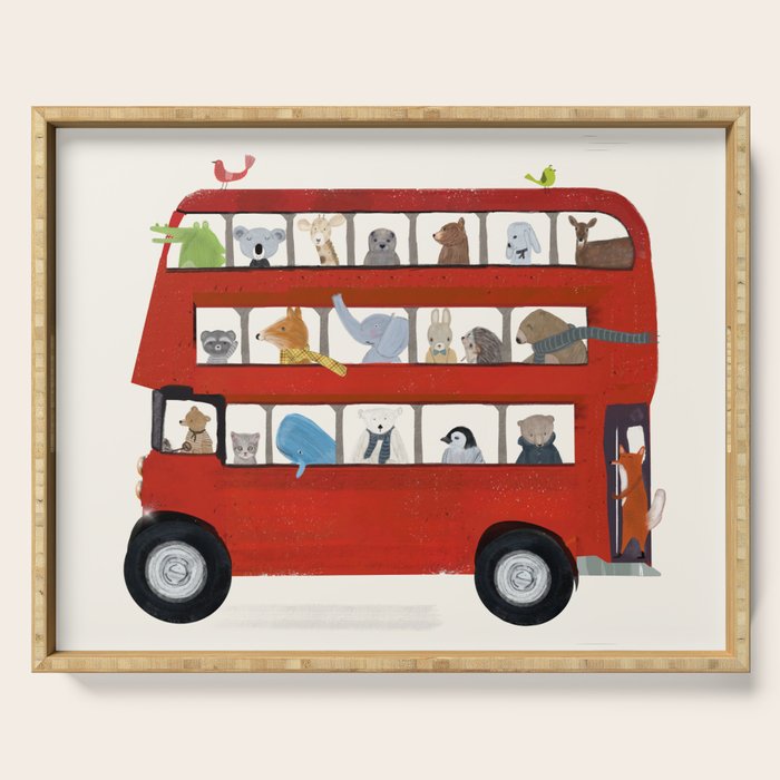 the big little red bus Serving Tray Gallery Image 1