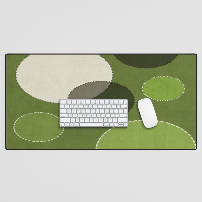 Green Chenille Polka Dots Desk Mat Gallery Image 1