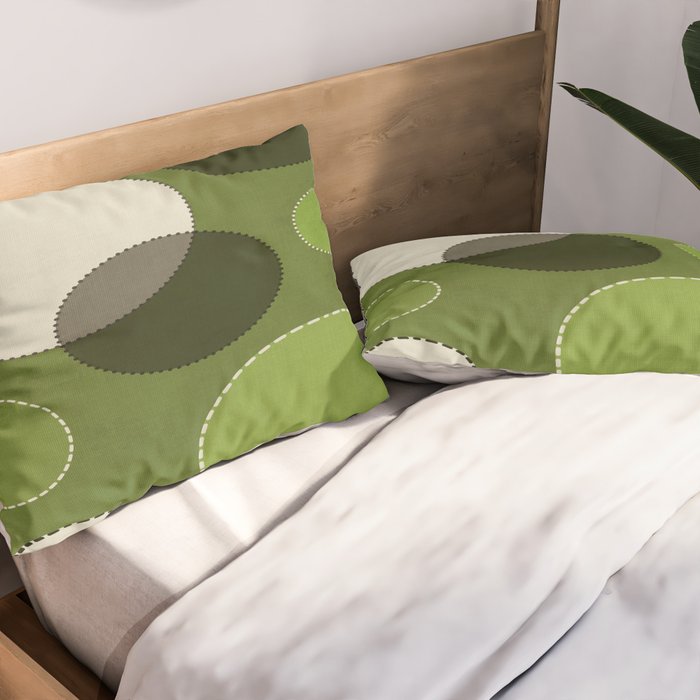 Green Chenille Polka Dots Pillow Sham Gallery Image 2