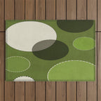 Green Chenille Polka Dots Outdoor Rug Gallery Image 1