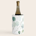 Watercolor Eucalyptus branches, botanical art, green blue leaves Wine Chiller Gallery Image 1