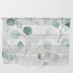 Watercolor Eucalyptus branches, botanical art, green blue leaves Wall Hanging Gallery Image 1