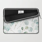 Watercolor Eucalyptus branches, botanical art, green blue leaves Laptop Sleeve Gallery Image 2