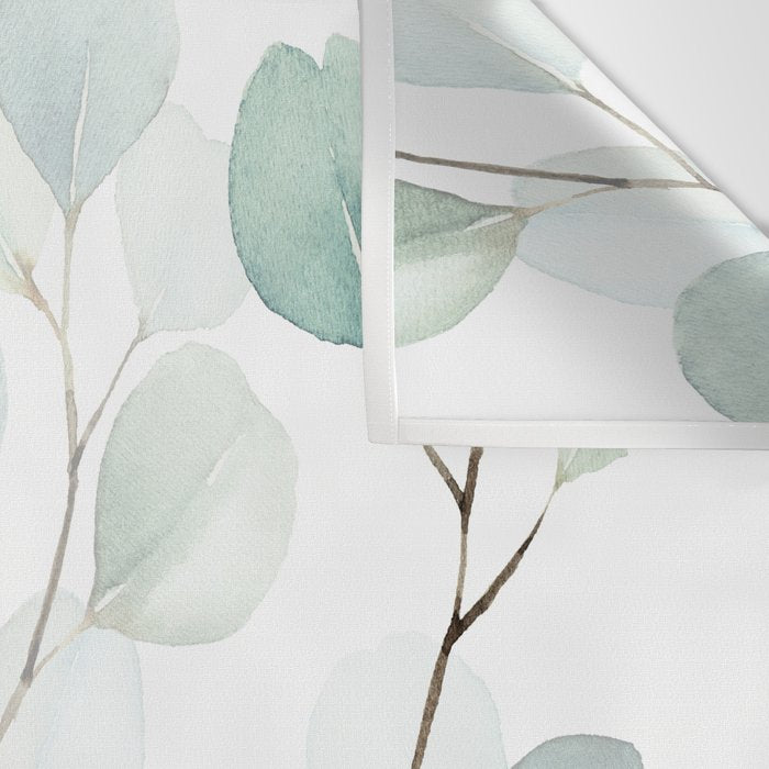 Watercolor Eucalyptus branches, botanical art, green blue leaves Wall Tapestry Gallery Image 3
