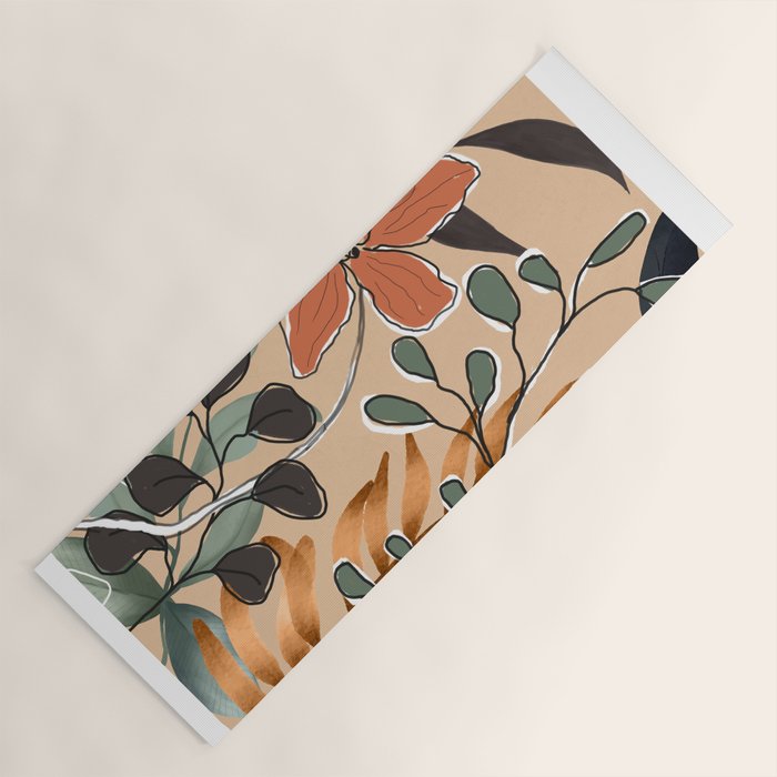Elegant Botanical Line Art 1 Yoga Mat Gallery Image 1