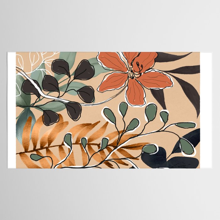 Elegant Botanical Line Art 1 Tablecloth Gallery Image 2