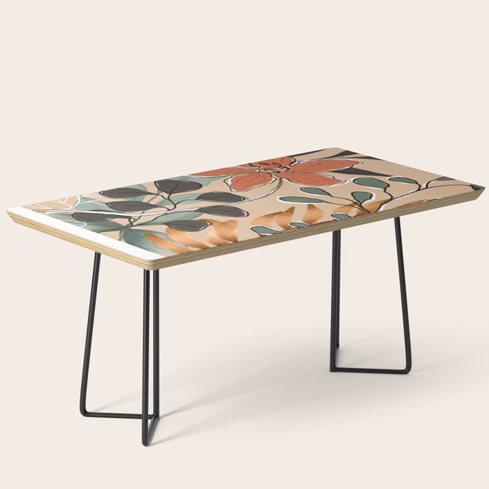 Elegant Botanical Line Art 1 Coffee Table Gallery Image 1