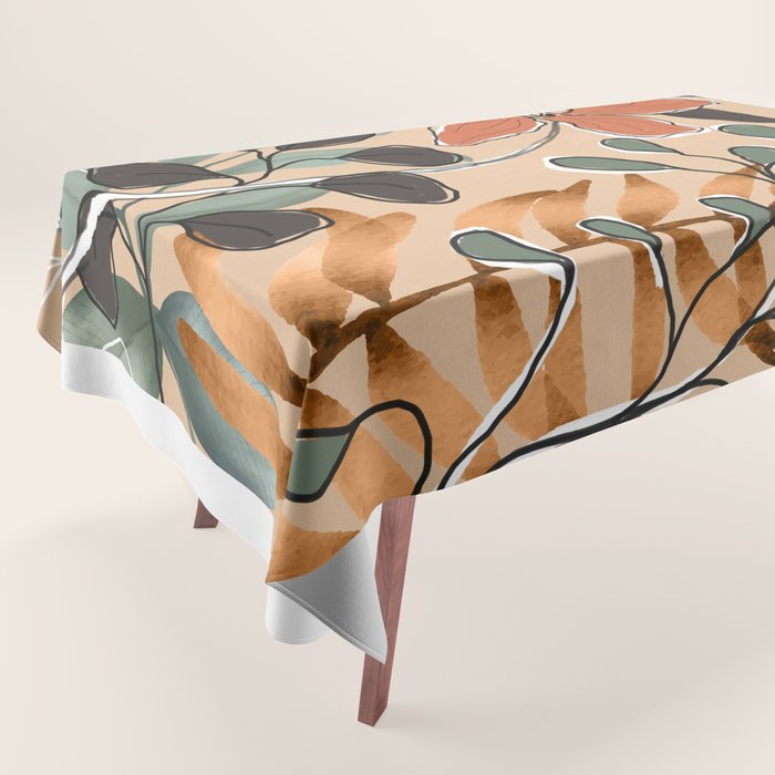 Elegant Botanical Line Art 1 Tablecloth Gallery Image 1