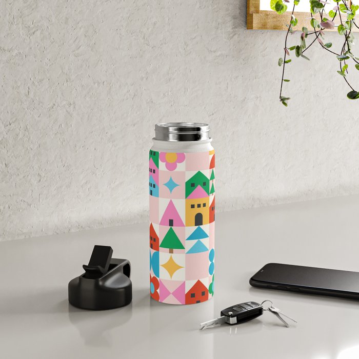 Happy Town Checks Water Bottle Gallery Image 4