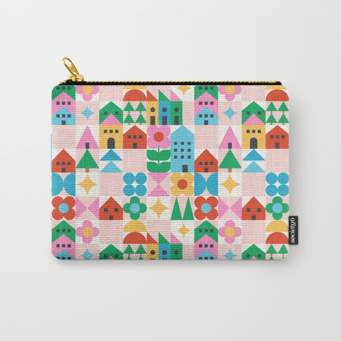 Happy Town Checks Carry All Pouch Gallery Image 1