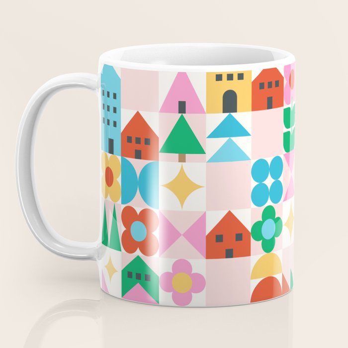 Happy Town Checks Coffee Mug Gallery Image 3