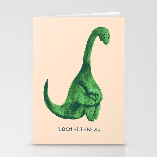 Lonely loch ness monster (loch-li-ness) Stationery Card Gallery Image 1