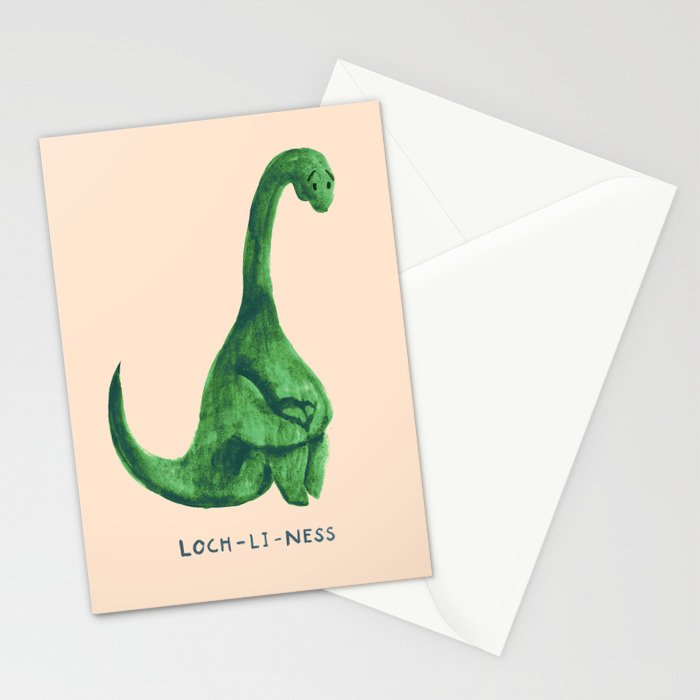 Lonely loch ness monster (loch-li-ness) Stationery Card Gallery Image 2