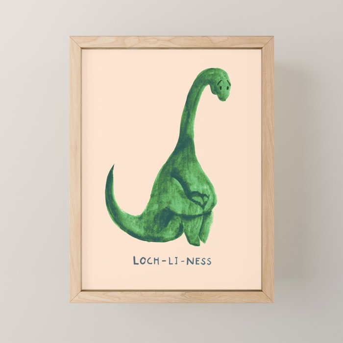 Lonely loch ness monster (loch-li-ness) Mini Art Print Gallery Image 1