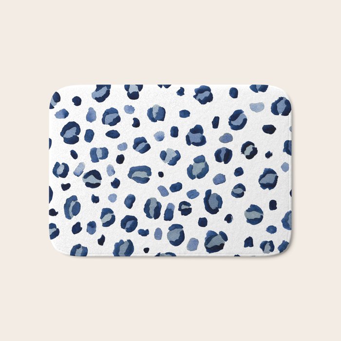 animal print (navy) Bath Mat Gallery Image 1