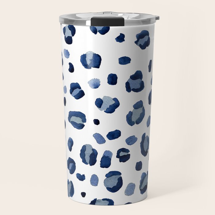 animal print (navy) Travel Mug Gallery Image 1