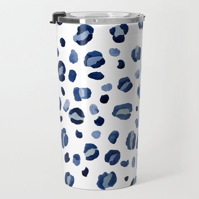 animal print (navy) Travel Mug Gallery Image 3