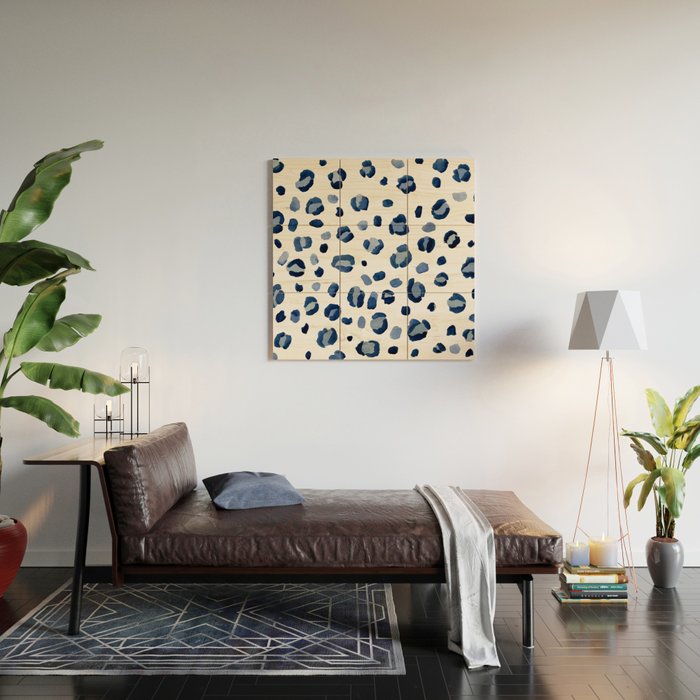 animal print (navy) Wood Wall Art Gallery Image 2