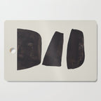 Black & White Minimalist Abstract Shapes Patterns Black Ink Painting Cutting Board Gallery Image 1