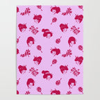 Red and pink Japanese pattern Poster Gallery Image 4