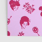 Red and pink Japanese pattern Poster Gallery Image 3
