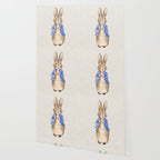Peter the rabbit beige linen textured background Wallpaper Gallery Image 2