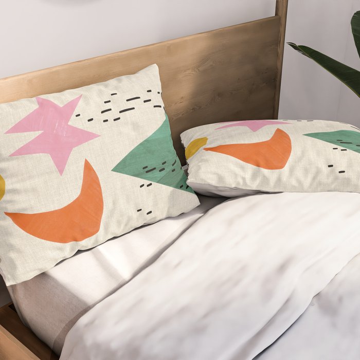 Orange Moon Mountain Pillow Sham Gallery Image 2