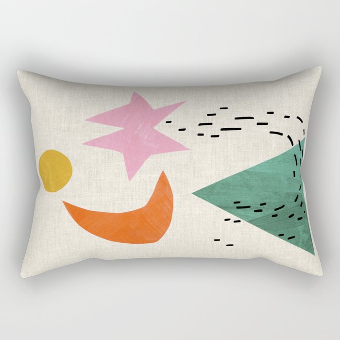 Orange Moon Mountain Rectangular Pillow Gallery Image 2